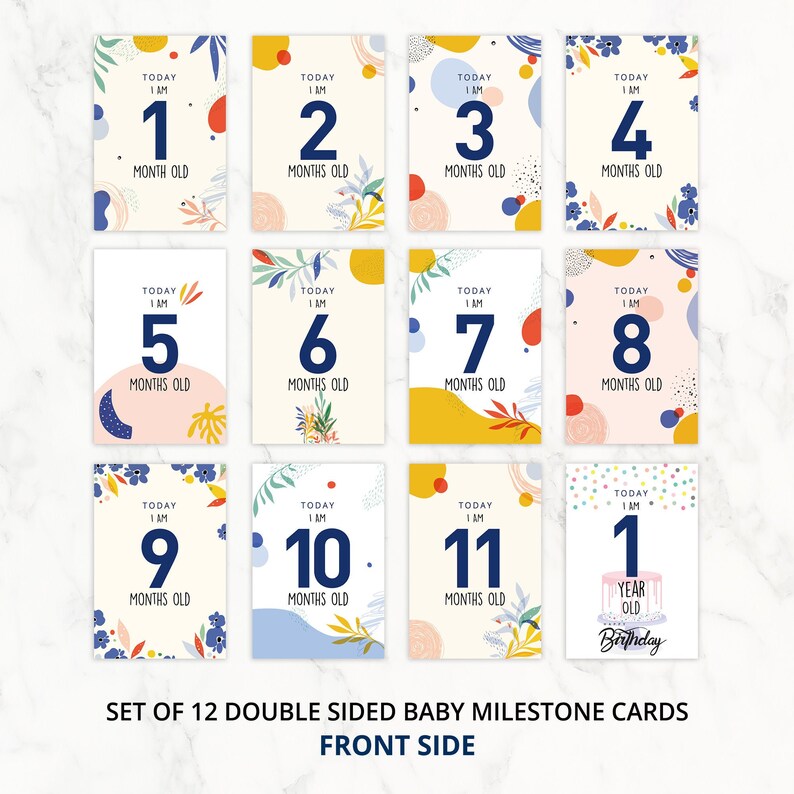 Baby Milestone Card Set12 Cards Baby Month Cards Gift for Etsy