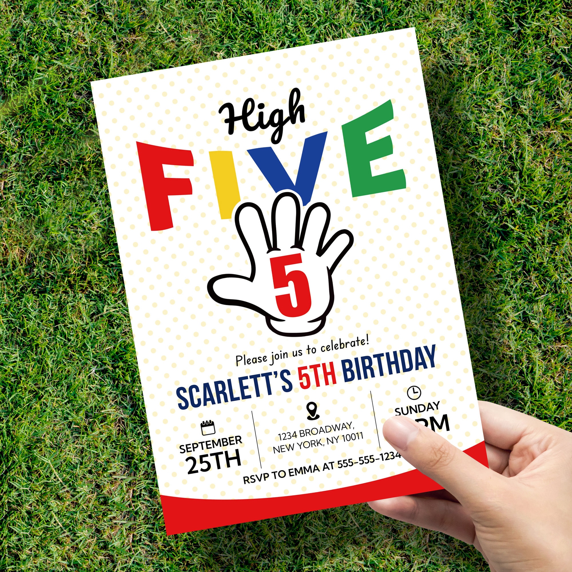 High Five Birthday Invitation Editable Hi Five Invite Etsy