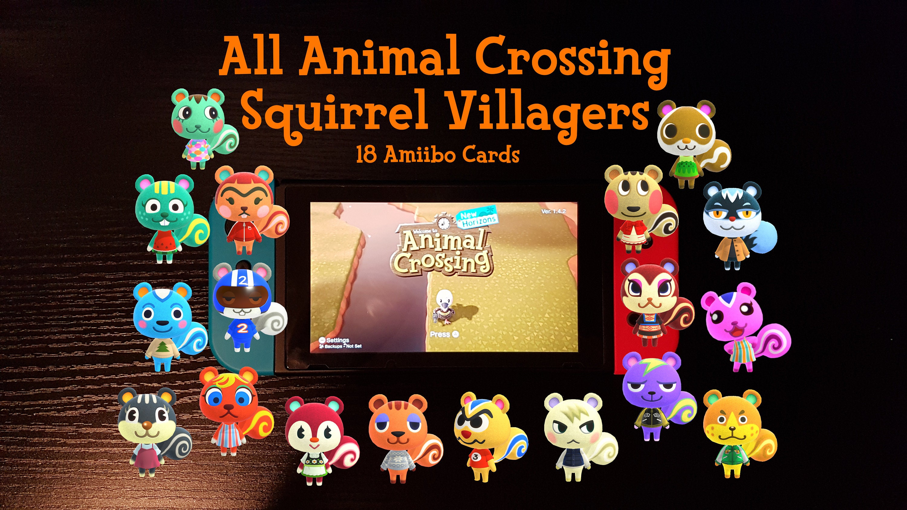 All 18 Squirrel Villagers Animal Crossing Amiibo Cards Etsy