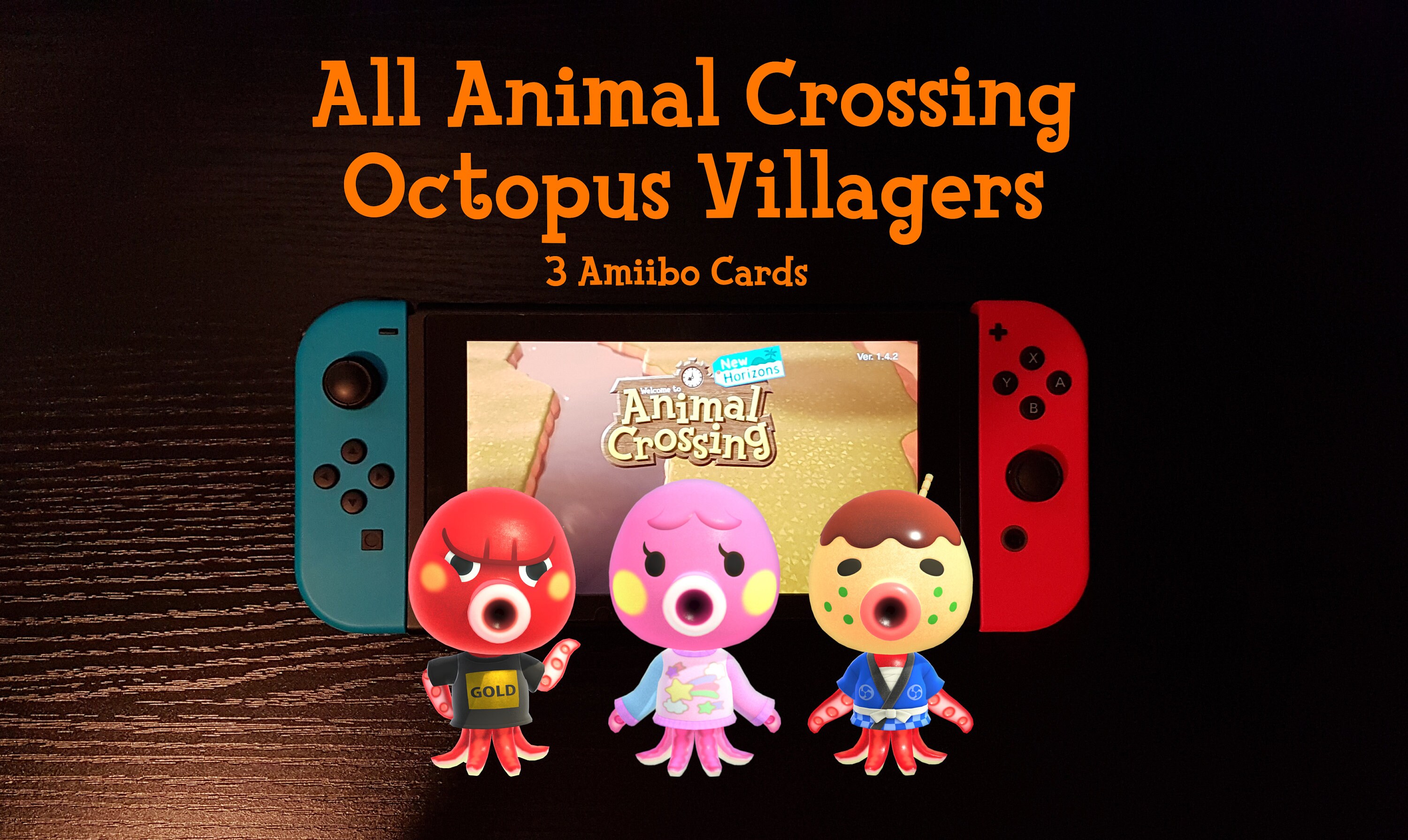 All 3 Octopus Villagers Animal Crossing Amiibo Cards ACNH Etsy