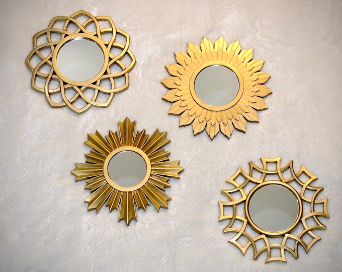 Small Decorative Gold Mirrors, Wall Decor, Trendy Modern Decor