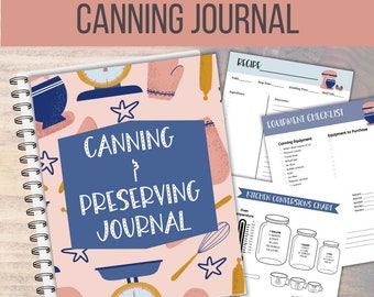 Planificador de conservas imprimible, diario de conservas, planificador de la finca, inventario de despensa, páginas de recetas, carpeta de conservación, libro de conservas