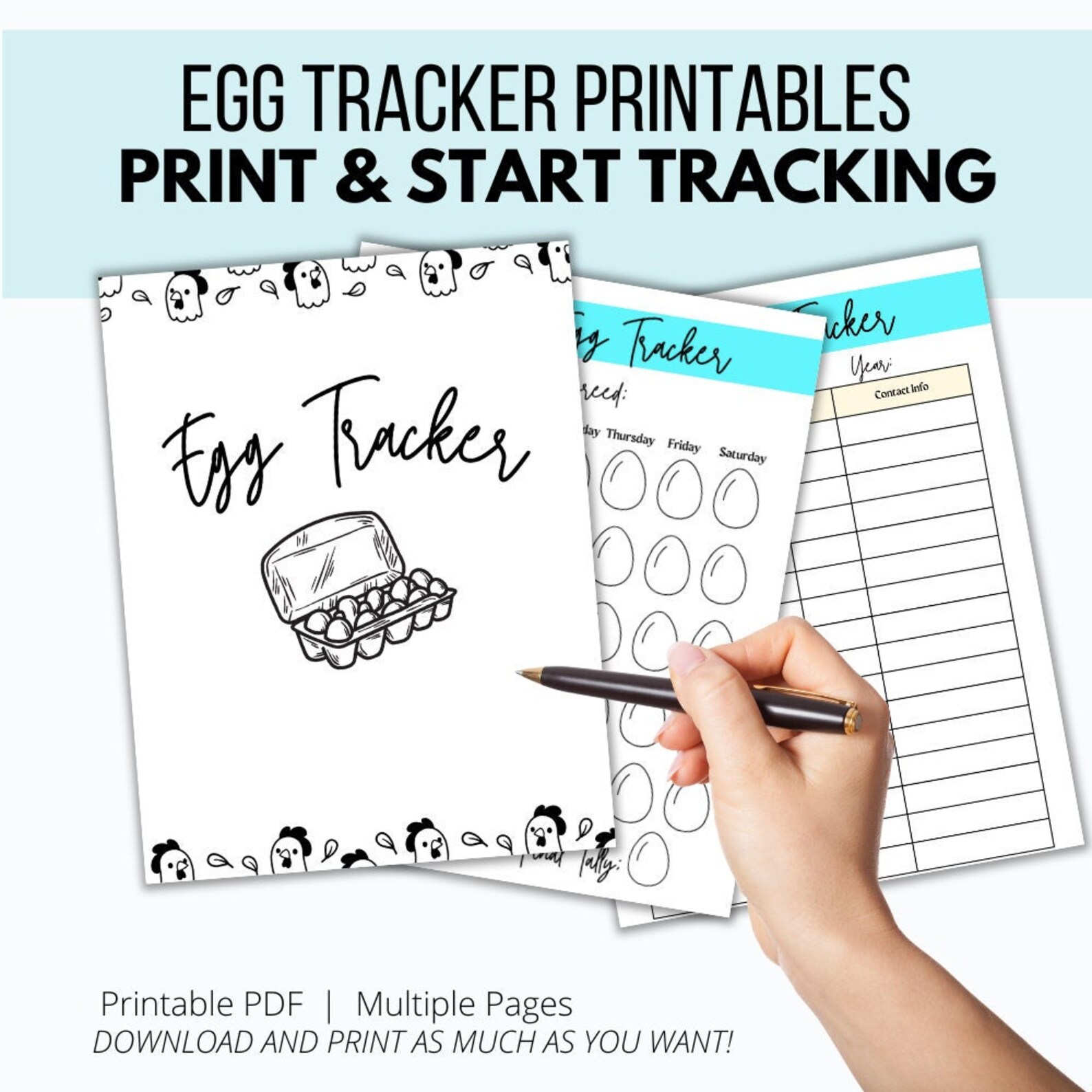 Egg Tracker Printables Egg Sales Tracker Egg Production Etsy