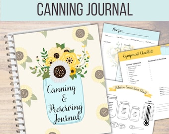 Diario de enlatado imprimible, planificador de enlatado, planificador de la propiedad, inventario de la despensa, inventario del congelador, carpeta de conservación, cuaderno de enlatado