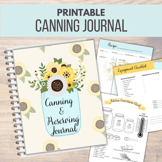 Canning Journal Printable, canning planner, homestead planner, pantry inventory, freezer inventory, preserving binder, canning notebook