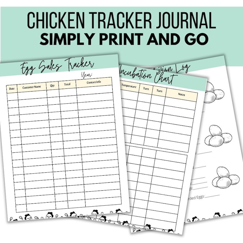 Egg Tracker Printable, Egg Sales Tracker, Egg Production Tracker