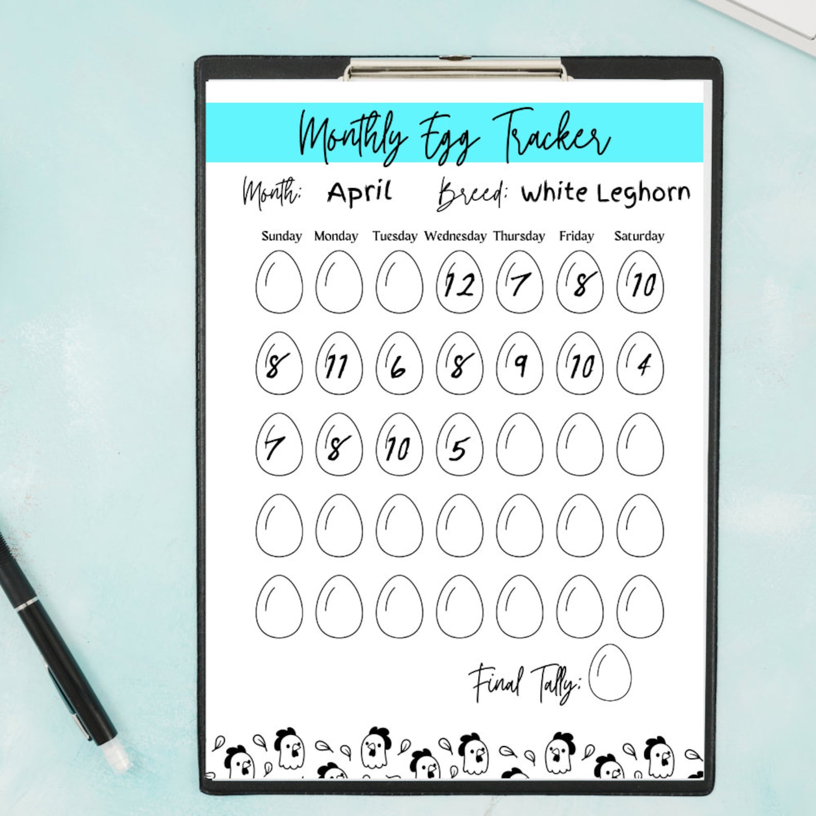 Egg Tracker Printables Egg Sales Tracker Egg Production Etsy