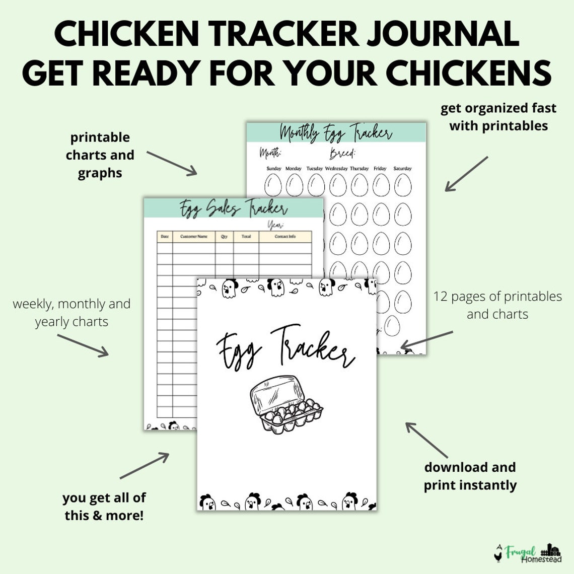 Egg Tracker Printable, Egg Sales Tracker, Egg Production Tracker