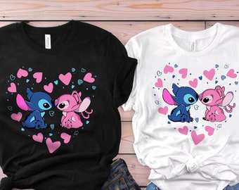 stitch and angel couple shirt