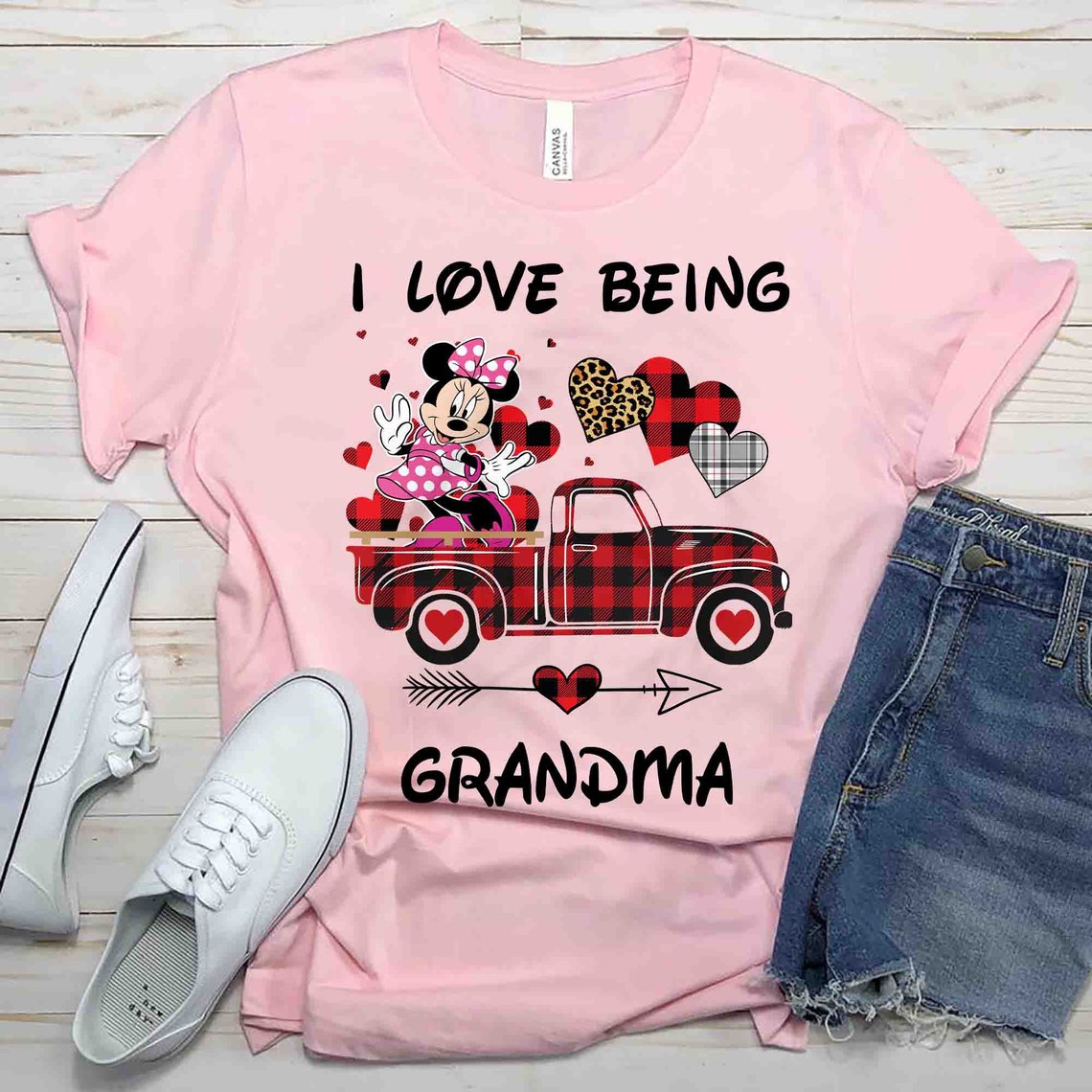Custom Grandma Shirt Grandma Shirt Minnie Love Shirt I Love Etsy