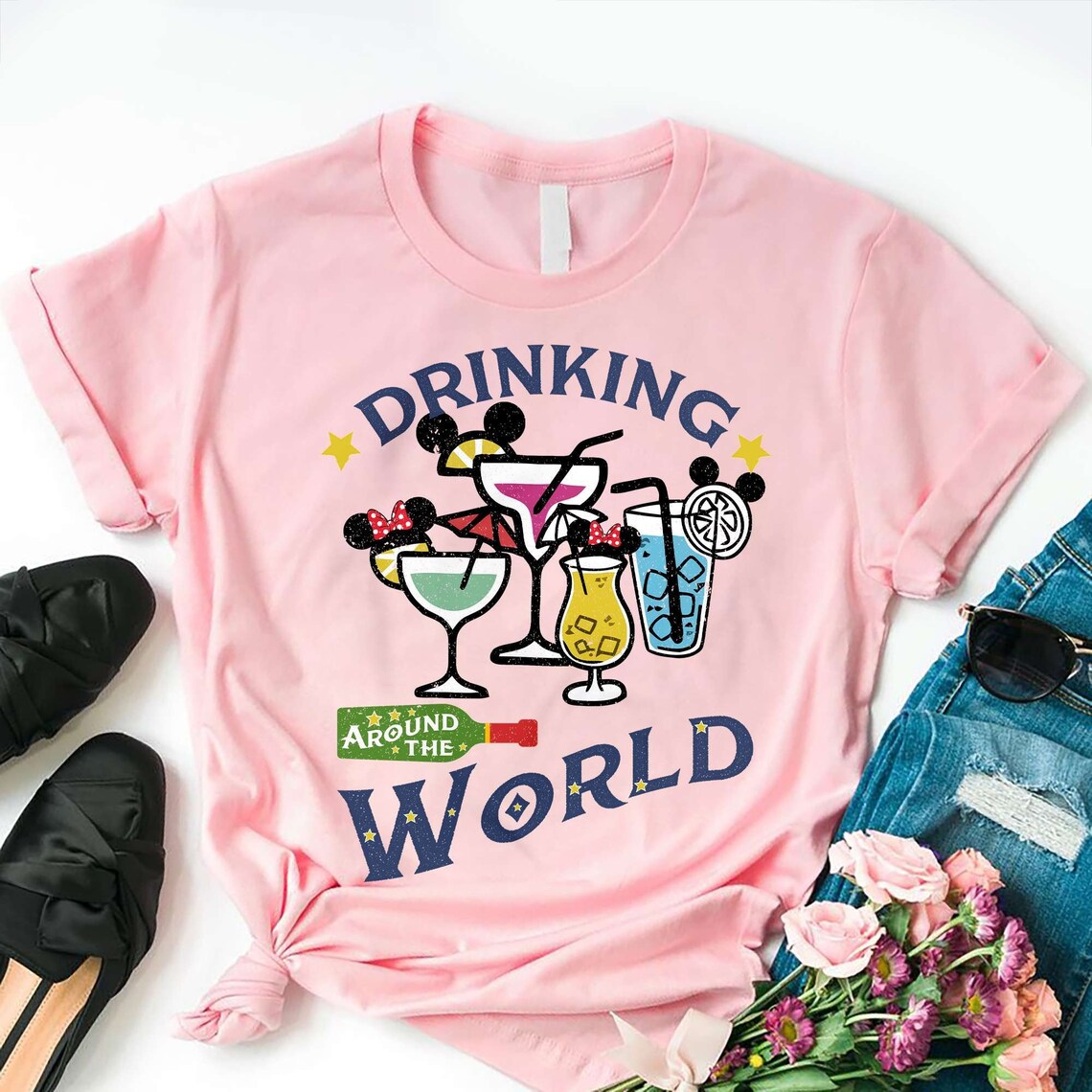 Drinking Around The World Shirt Epcot Shirt Epcot World Etsy