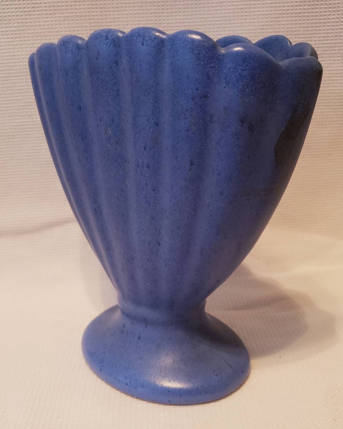 Vintage Niloak Blue Matte Fan Vase Collectible Art Pottery Etsy