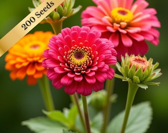Thumbelina Dwarf Zinnia Seeds - Mixed Colors - 50 or 200 Seeds