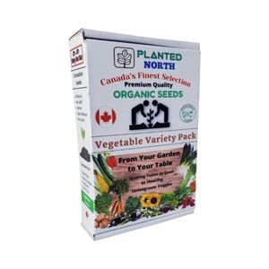 Variété de légumes de graines biologiques au Canada - 15 graines anciennes, sans OGM, (plus de 900 graines) graines biologiques à planter, boîte-cadeau de graines de jardin