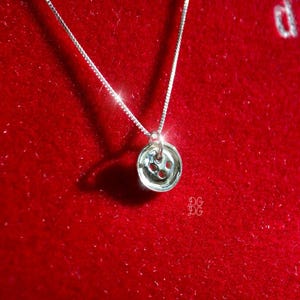 Button Charm | Handmade PMC Silver Pendant Charm Necklace