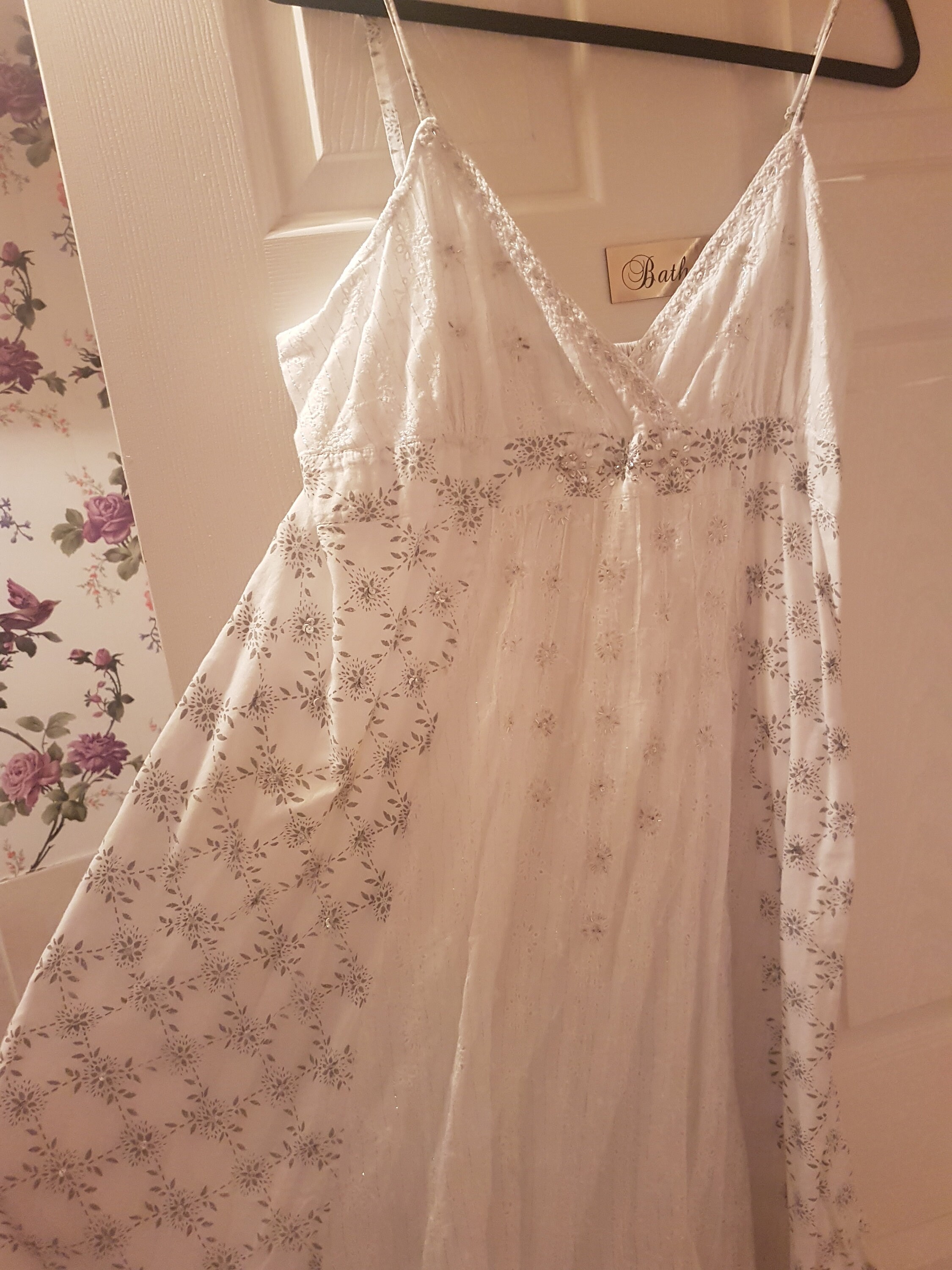 CLEARANCE SALE. Ladies Debenhams white sparkly summer dress. Etsy