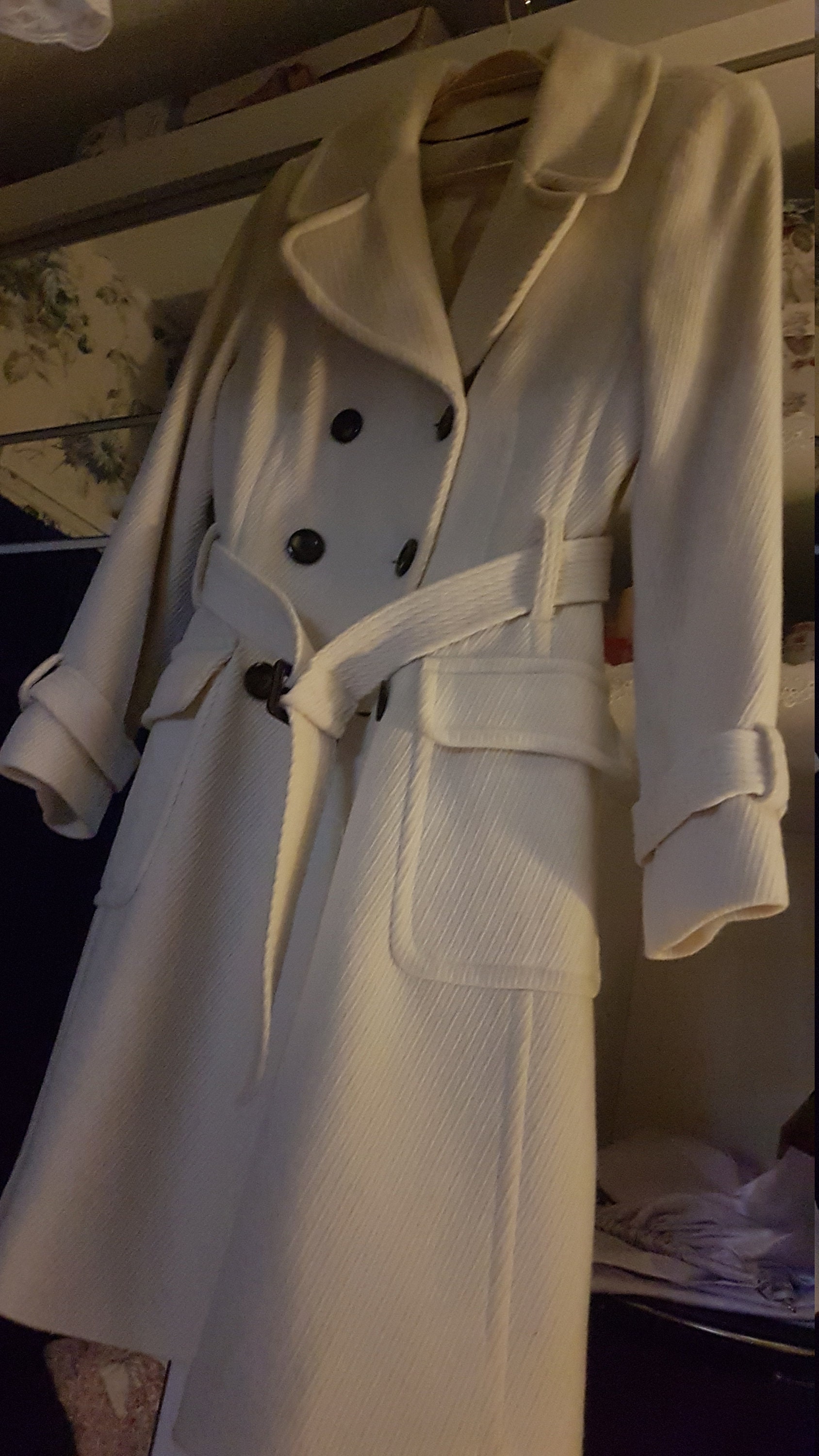 Ladies cream winter evening coat with matching belt Etsy