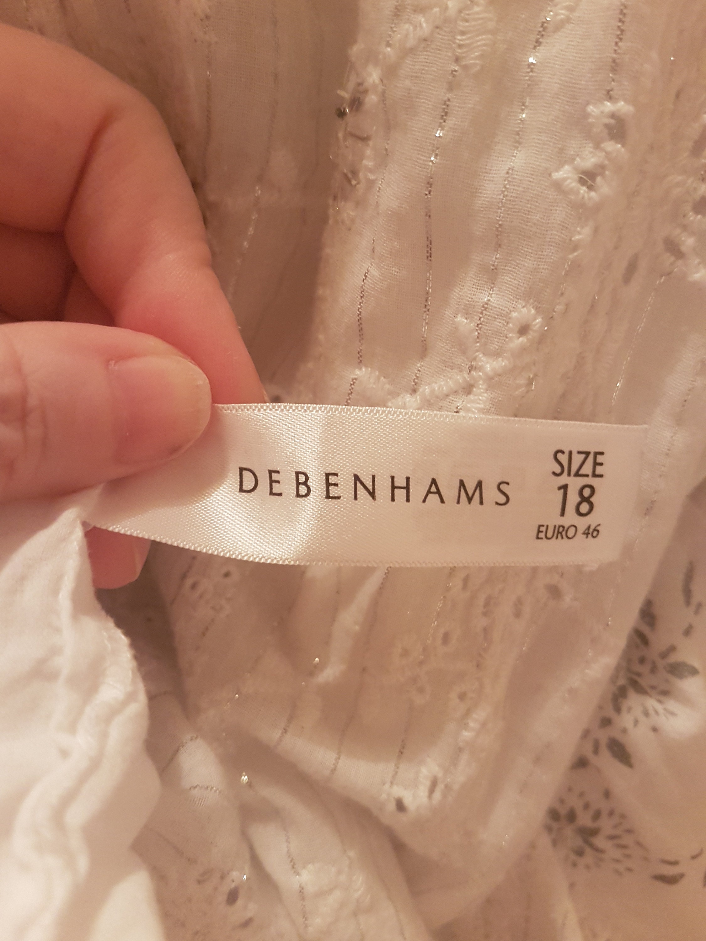 CLEARANCE SALE. Ladies Debenhams white sparkly summer dress. Etsy