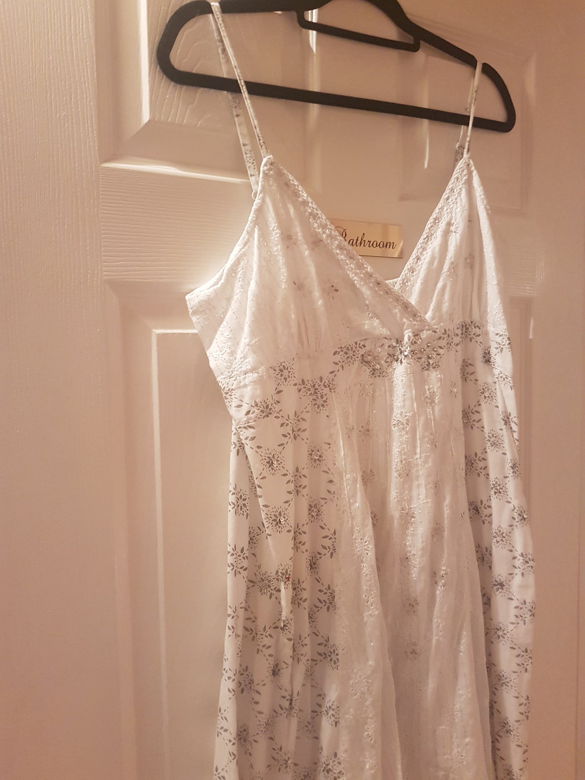 CLEARANCE SALE. Ladies Debenhams white sparkly summer dress. Etsy