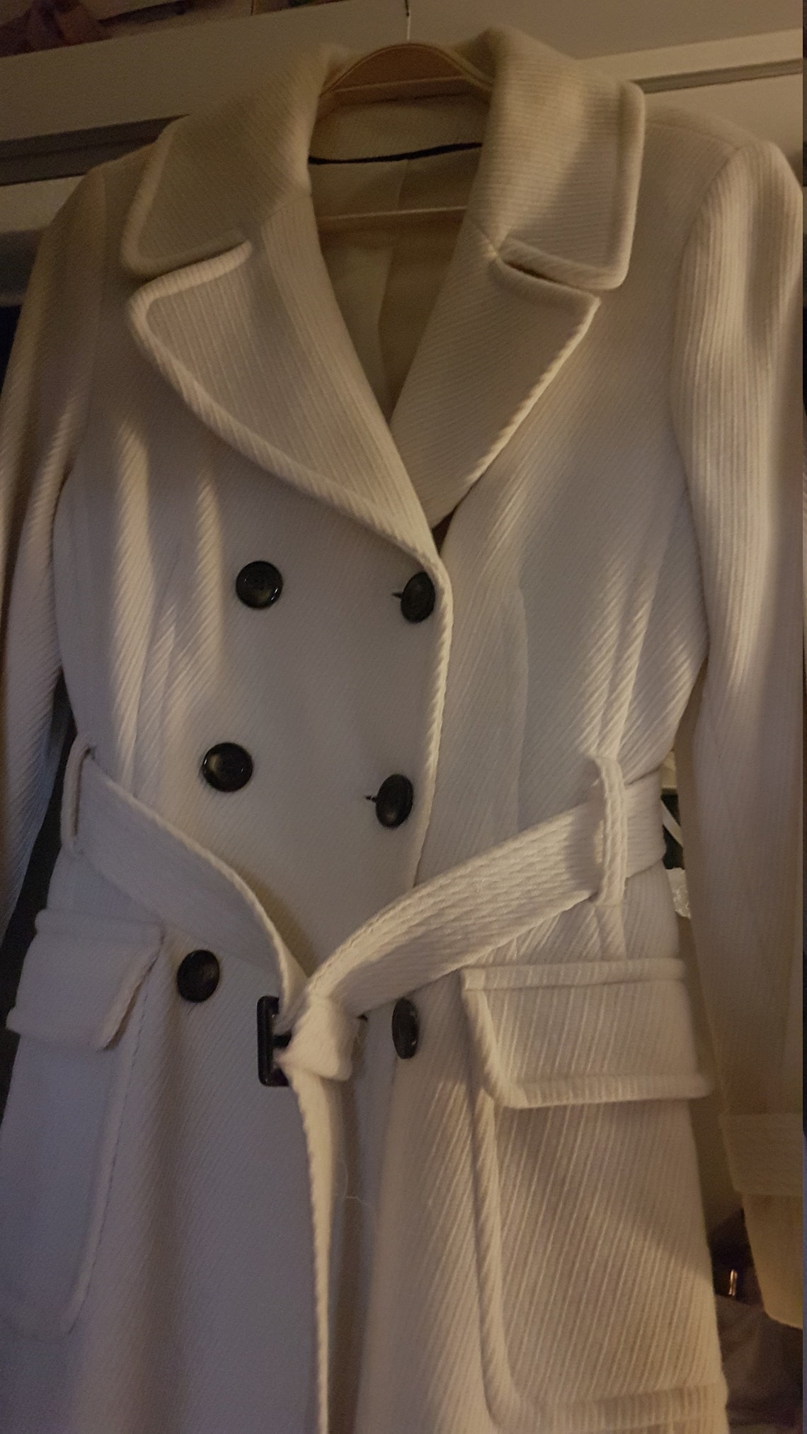 Ladies cream winter evening coat with matching belt Etsy