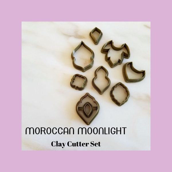 Polymer Clay Cutter Set Moroccan Moonlight | Moroccan Shape Cutter, Moroccan Clay Cutter, Clay Cutter Bundle - 8 PIECE