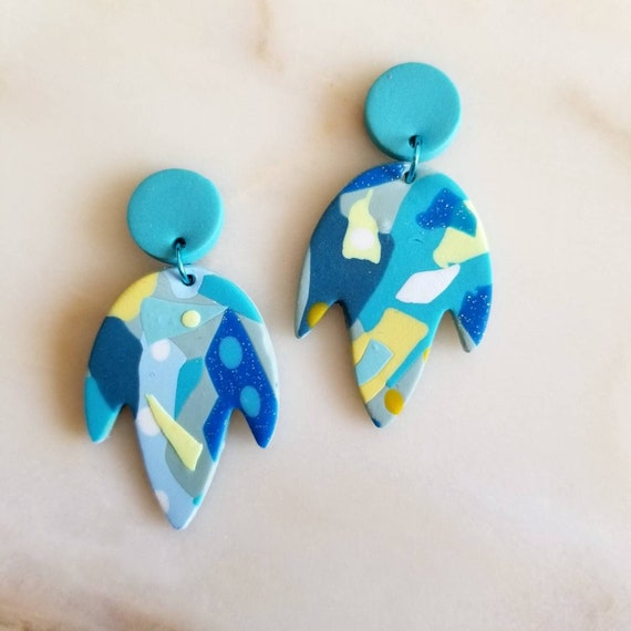 Abstract clay earrings deals
