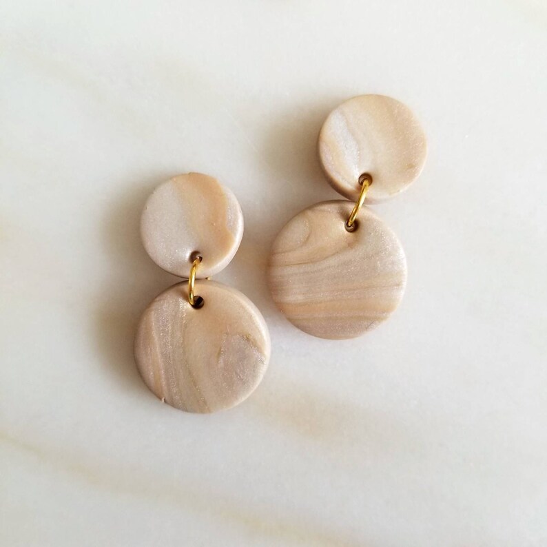 Golden Age Collection Gold Marble Paris Inspired Polymer Clay Earrings