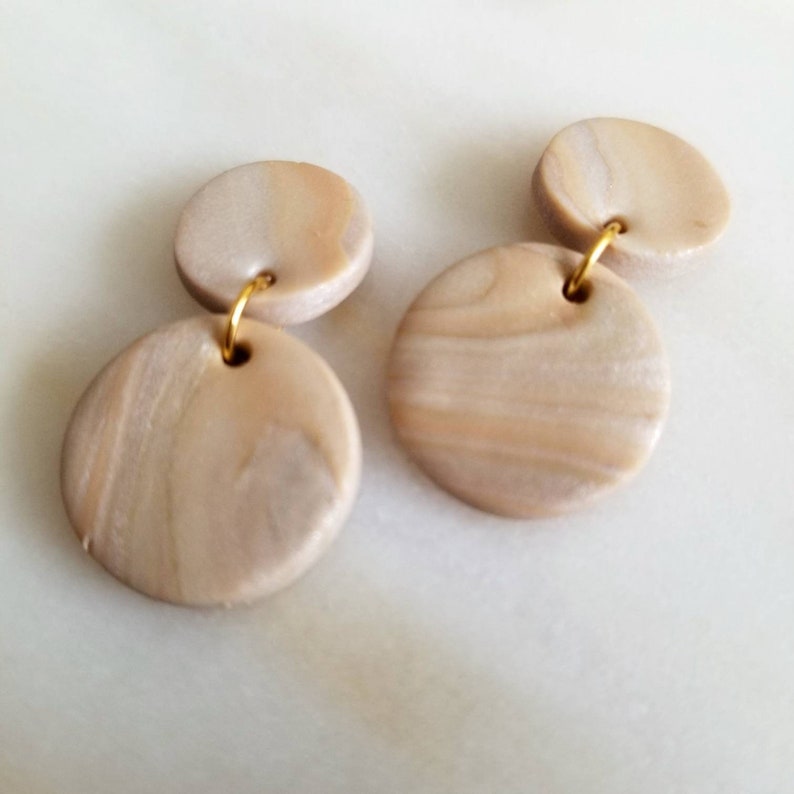 Golden Age Collection Gold Marble Paris Inspired Polymer Clay Earrings