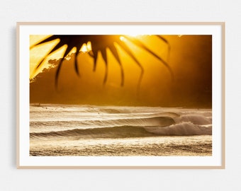 Gold Waves, Noosa, Coastal Photography Print, Wall Art, Fine Art, Surf, Beach Print, A3, 16x24, 24x36