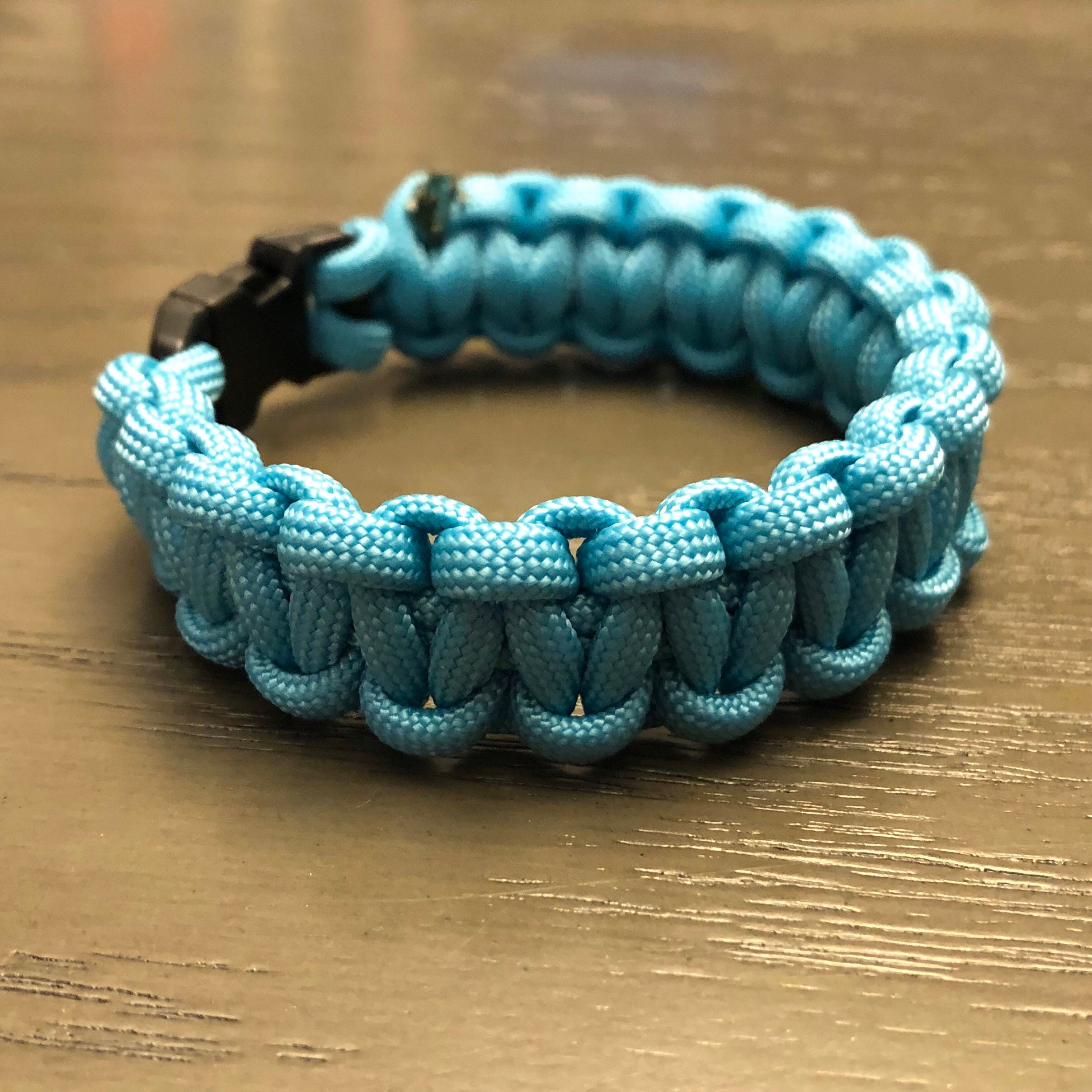 Teal Paracord Snap Bracelet Etsy