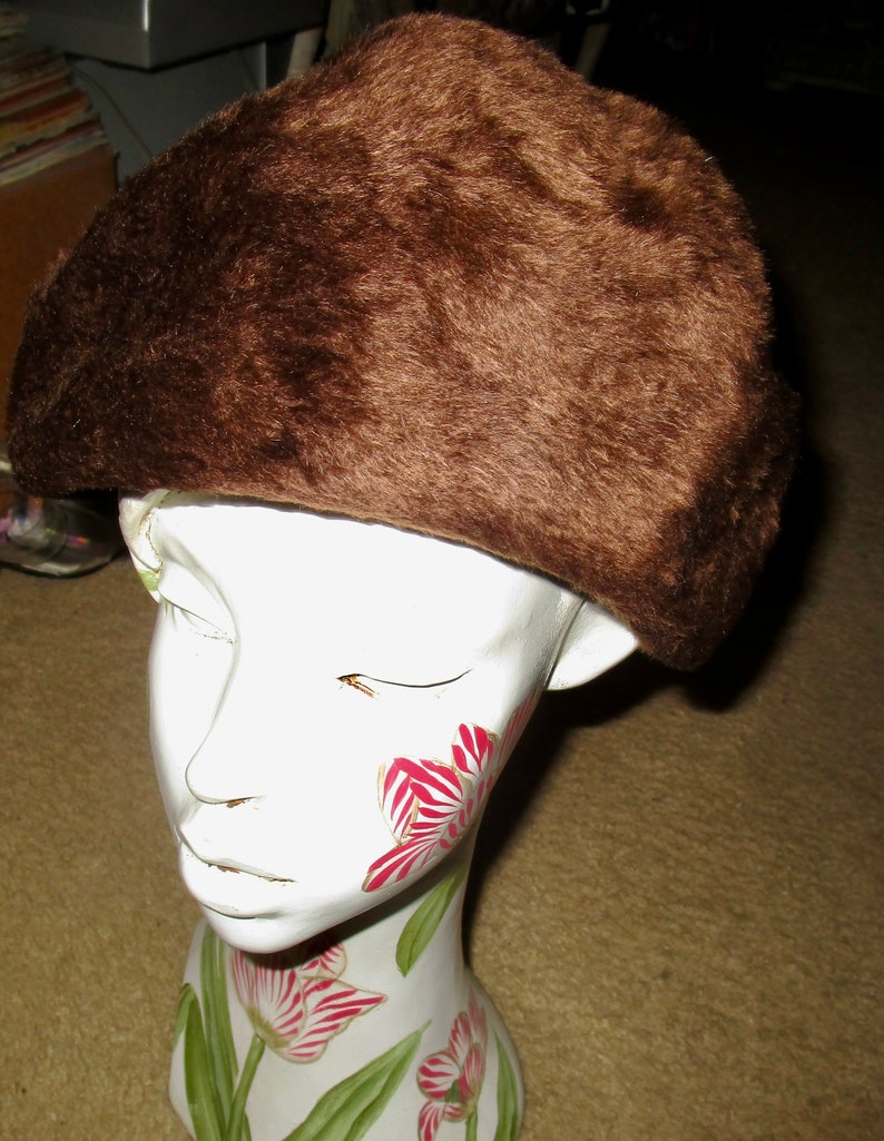 VTG Schiaparelli Designer Hat High Fashion PARIS Brown Ribbed Chapeau ...