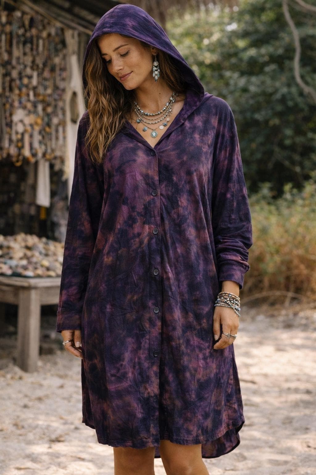 tie dye oversized hoodie dress YOURS Curve Pink & Green Tie Dye Hoodie Dress