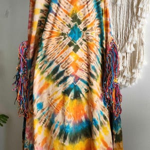 Boho Mirage Maxi Dress,Tie Dye Bohemian Summer Dress, Handmade Festival Clothing, One Size Fits S-XL, Colorful Hippie Style, Cotton Dress