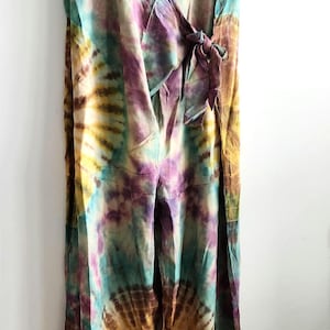 Pastel Tie Dye Jumpsuit, Tie Dye Jumpsuit, Romper, Rayon Jumpsuit, Hippie Jumpsuit, Jumpsuit with pockets, bohemian Jumpsuit, hippy Jumpsuit