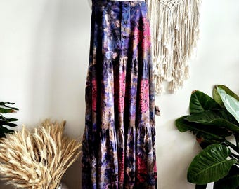 Boho Tie-Dye Maxi Dress, Handmade Flowy Hippie Sundress,Festival & Beach Dress, Beach cover-up, Tie Dyed Dress, Oversized Dress, Festival