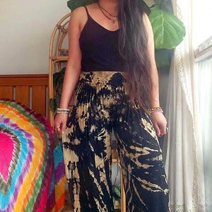 Tie-Dye Harem Pants: Bohemian Flowy Rayon Spandex, S-XL