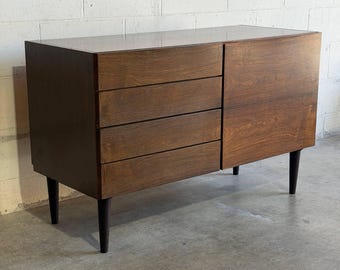 Rosewood Sideboard with 4 Drawers and Cabinet Door Denmark Mid-Century Modern 1960s