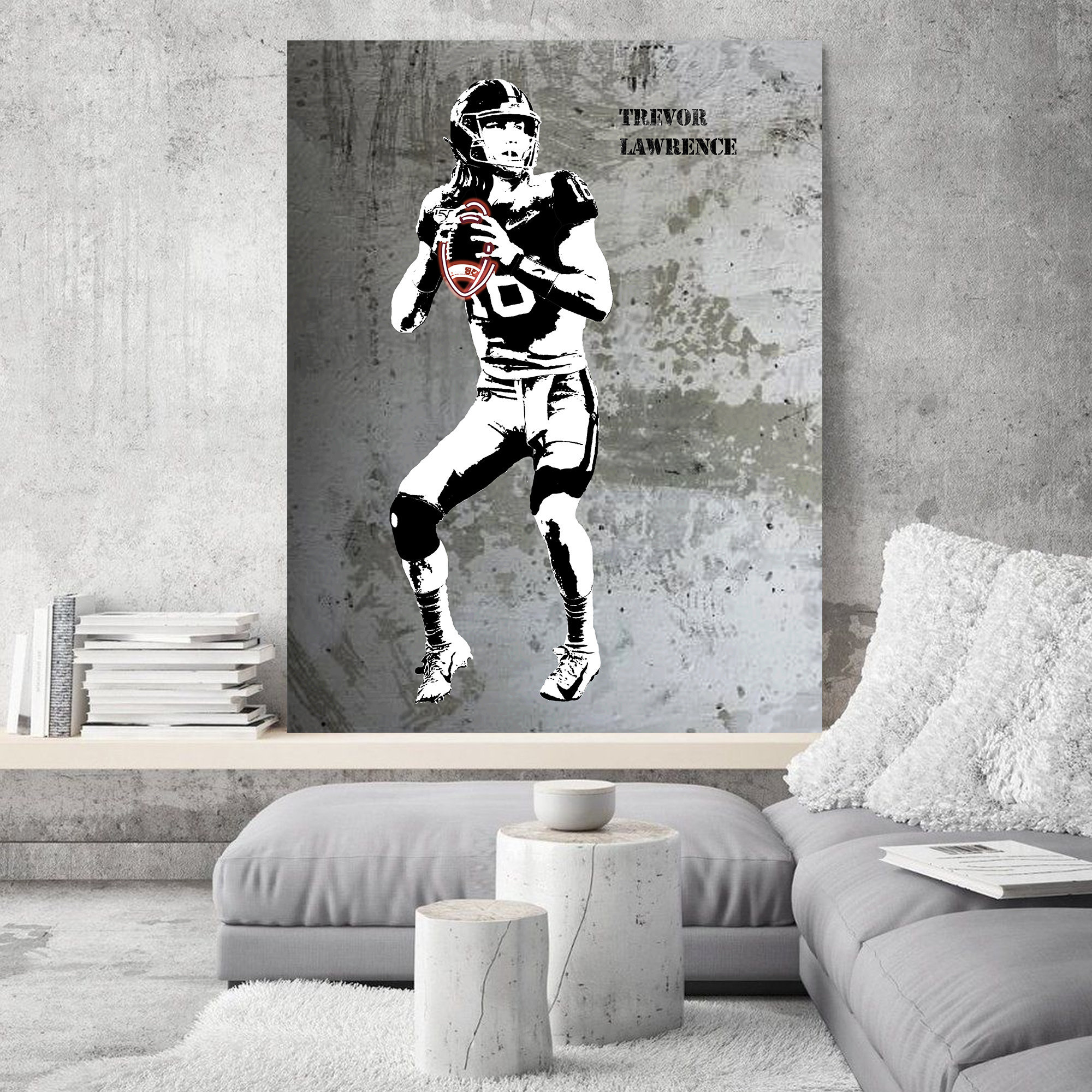 Trevor Lawrence Art Canvas Sport NFL Themed Printed Art Etsy