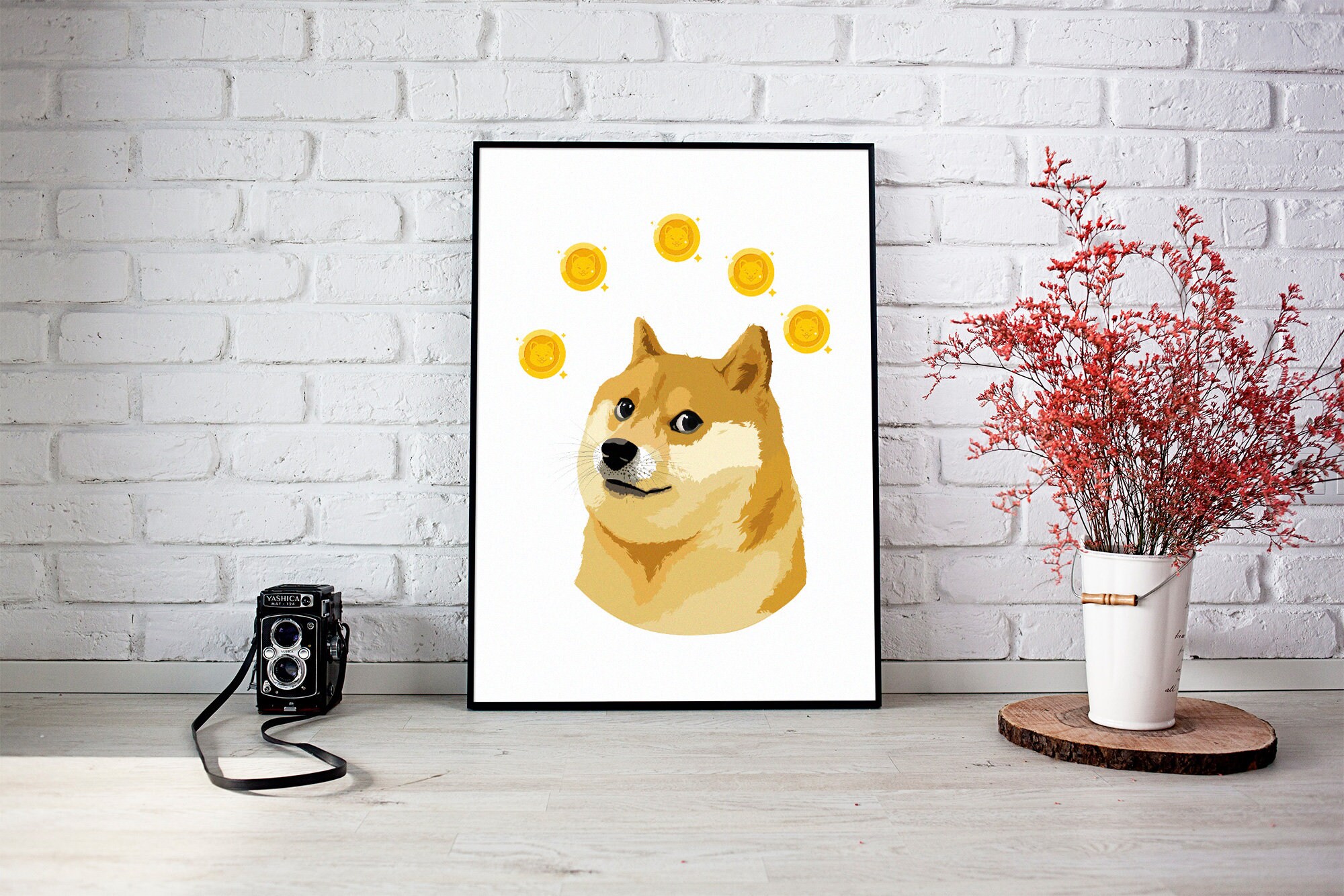 Dogecoin Printable Wall Art Framed Cryptocurrency | Etsy
