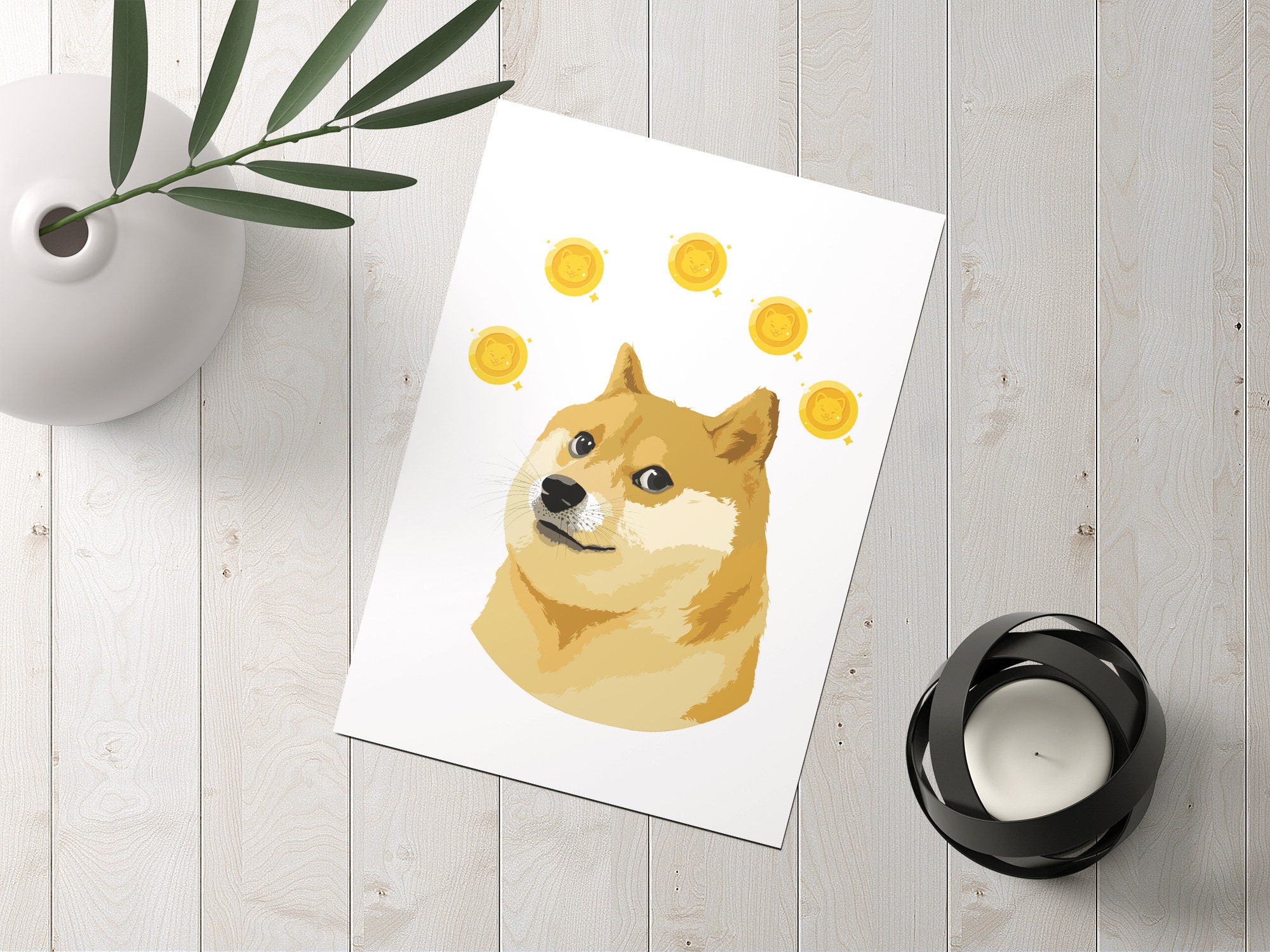Dogecoin Printable Wall Art Framed Cryptocurrency | Etsy