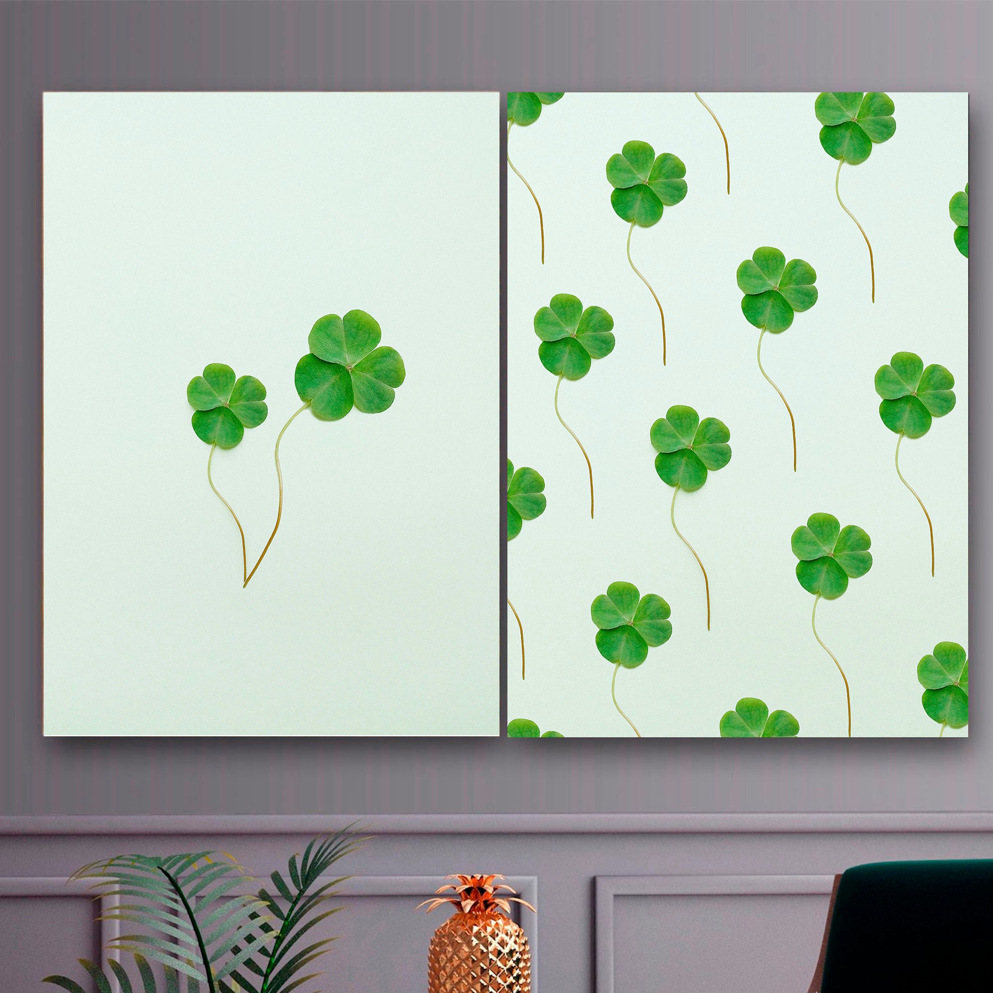 Green Canvas Set Photo Modern Art Decor Print Fashion Wall Etsy