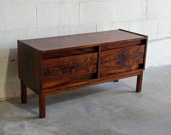 Rosewood Dresser Chest of Drawers Low Storage Unit AB Glas & Trä Hovmantorp Sweden 1960s