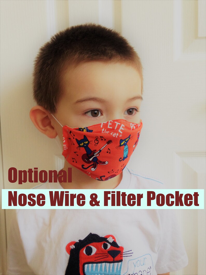 Pete the cat face mask children face mask kids face mask Etsy