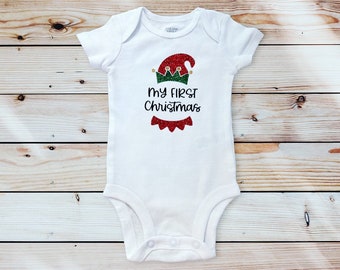 First Christmas baby onesie / Personalized bodysuit / Custom baby clothing