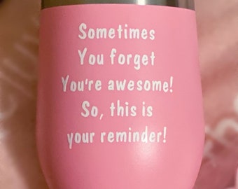 Custom 12oz Stainless Steel Wine Tumbler - Personalized Gift
