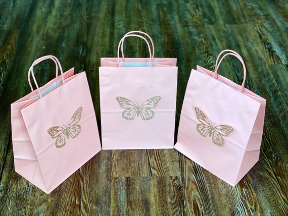 Butterfly Party Bag Loot Bag Plastic x 10 