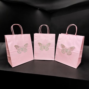 Butterfly Gift Bags - Butterfly Favor Bags - Party Bags - Birthday Girl Bags - Princess Gift Bags - Custom Party Bags for Favors & Gifts