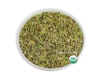 Organic Fennel Seeds - Whole or Ground Fennel Powder for Cooking | Aromatic Fennel Spice and Herb with Sweet Flavor | Culinary Fennel Seed