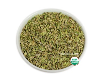 Organic Fennel Seeds - Whole or Ground Fennel Powder for Cooking | Aromatic Fennel Spice and Herb with Sweet Flavor | Culinary Fennel Seed