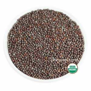 Organic Black Mustard Seeds, Whole, 2, 4, 8oz | Premium Pure Organic Black Mustard Seeds for Cooking and Seasoning